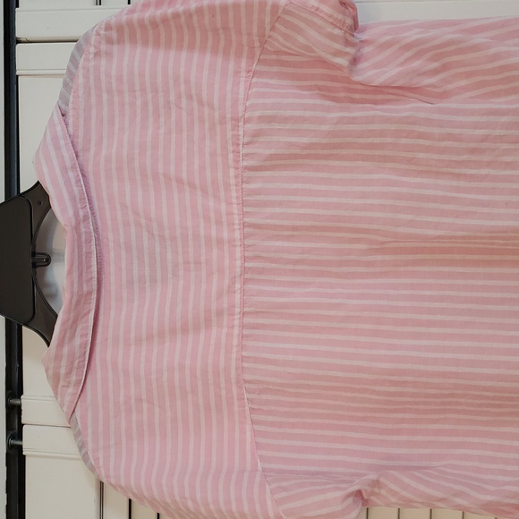 Lola River Pink and White Striped Linen Blend Top, Size Medium - Picture 5 of 9